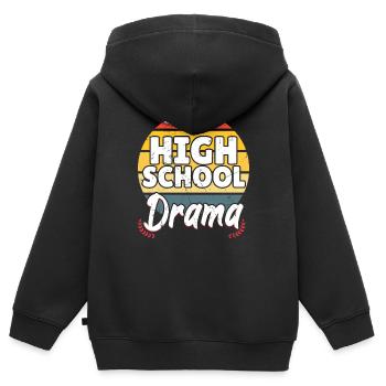 High School Drama Vintage Distressed - Kids Premium Organic Zip-up Hoodie - black - Back - AI Model Kid Male (0cm)
