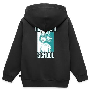Too Cool For High School - Kids Premium Organic Zip-up Hoodie - black - Back - AI Model Kid Male (0cm)