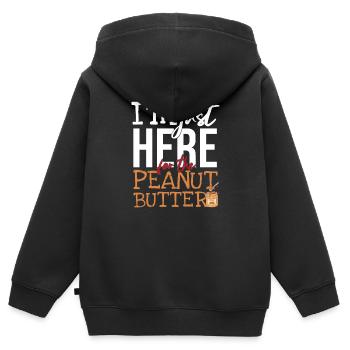 Ici pour le beurre de cacahuète - Sweat Premium à capuche zippé enfant bio - noir - Dos - AI Model Kid Male (0cm)