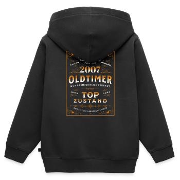 Oldtimer 16. Geburtstag Frau Mann 2007 Lustig - Kinder Premium Organic Zip Hoodie - Schwarz - Hinten - AI Model Kid Male (0cm)