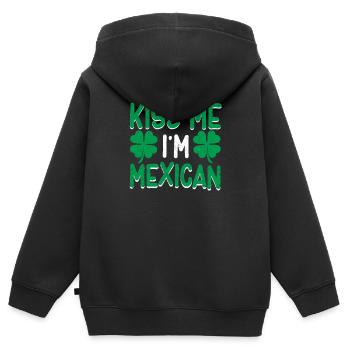 Kiss Me I'm Mexican Irish St Patricks Day Trinken - Kinder Premium Organic Zip Hoodie - Schwarz - Hinten - AI Model Kid Male (0cm)