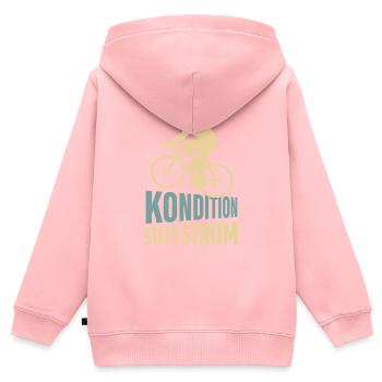 Kondition statt Strom Radsport Fahrrad - Kinder Premium Organic Zip Hoodie - Rosa - Hinten - AI Model Kid Female (0cm)
