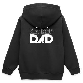 2023 Retired dog father - Kids Premium Organic Zip-up Hoodie - black - Back - AI Model Kid Male (0cm)