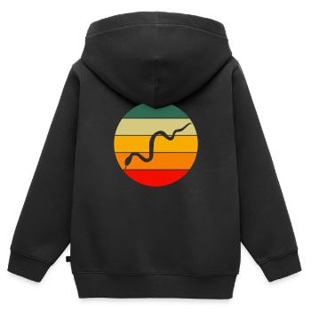 Retro Tierliebhaber Schlange - Kinder Premium Organic Zip Hoodie - Schwarz - Hinten - AI Model Kid Male (0cm)
