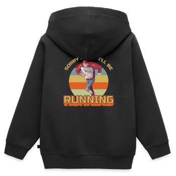 Lustiges Marathon Läufer Laufen Cross Country - Kinder Premium Organic Zip Hoodie - Schwarz - Hinten - AI Model Kid Male (0cm)
