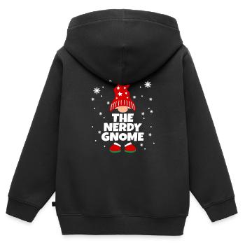 Drôle de pyjama de famille Nerdy Gnome Matching - Sweat Premium à capuche zippé enfant bio - noir - Dos - AI Model Kid Male (0cm)