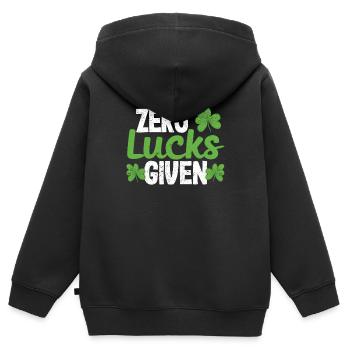 Funny Saint Patrick's Day Clover Irish Null - Kids Premium Organic Zip-up Hoodie - black - Back - AI Model Kid Male (0cm)