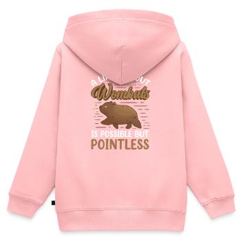 Wombat sinnlos ohne Australien Beuteltier - Kinder Premium Organic Zip Hoodie - Rosa - Hinten - AI Model Kid Female (0cm)