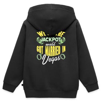 Nous avons touché le jackpot Will Got Married In Vegas - Sweat Premium à capuche zippé enfant bio - noir - Dos - AI Model Kid Male (0cm)