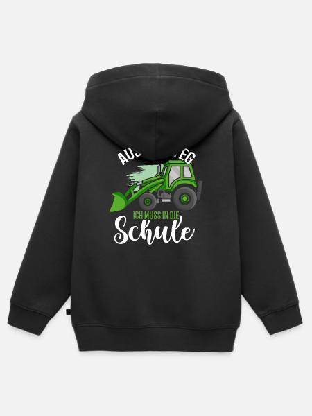 Kinder Einschulung Trecker Jungen Schulkind - Kinder Premium Organic Zip Hoodie - Schwarz