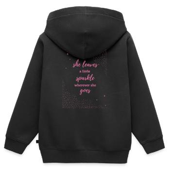 she leaves a little sparkle wherever she goes - Kinder Premium Organic Zip Hoodie - Schwarz - Hinten - AI Model Kid Male (0cm)