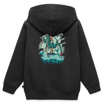 Gruselige gruselige Spinne-Dämon Kreatur Gruselige - Kinder Premium Organic Zip Hoodie - Schwarz - Hinten - AI Model Kid Male (0cm)