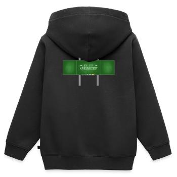 Es ist Kreidezeit Tafel Lustiger Spruch für Lehrer - Kinder Premium Organic Zip Hoodie - Schwarz - Hinten - AI Model Kid Male (0cm)