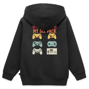 Check Out My Six Pack Funny Video Games Gaming Gam - Kids Premium Organic Zip-up Hoodie - black - Back - AI Model Kid Male (0cm)