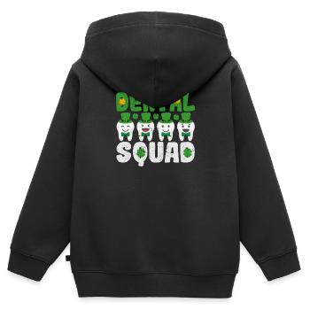 Escouade dentaire Leprechaun Teeth St. Patrick’s Day - Sweat Premium à capuche zippé enfant bio - noir - Dos - AI Model Kid Male (0cm)