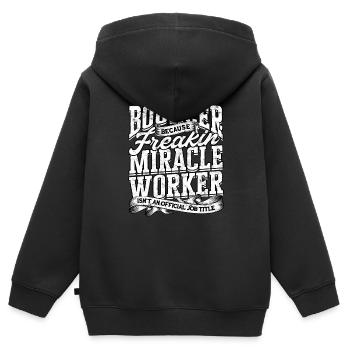 türsteher geschenk bodyguard sicherheit sicherheit - Kinder Premium Organic Zip Hoodie - Schwarz - Hinten - AI Model Kid Male (0cm)