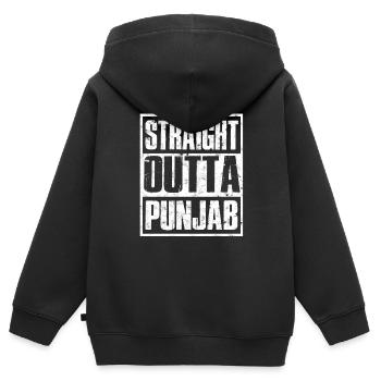 sikh indianisch sikhismus punjabi alphabet writing - Kinder Premium Organic Zip Hoodie - Schwarz - Hinten - AI Model Kid Male (0cm)
