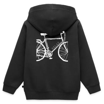 Fahrrad Relax - Kinder Premium Organic Zip Hoodie - Schwarz - Hinten - AI Model Kid Male (0cm)
