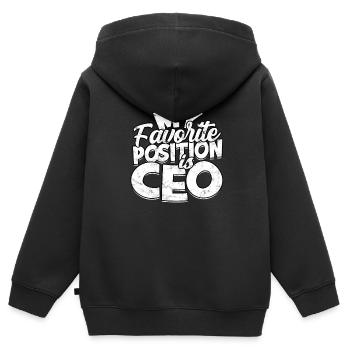 geschäftsführer chef geschenk geschenkidee arbeit - Kinder Premium Organic Zip Hoodie - Schwarz - Hinten - AI Model Kid Male (0cm)