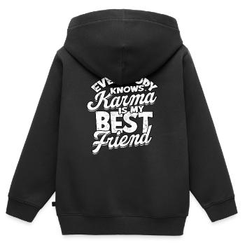 karma meditation schicksal geschenkidee geschenk s - Kinder Premium Organic Zip Hoodie - Schwarz - Hinten - AI Model Kid Male (0cm)