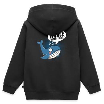 Whale Hello There - Kinder Premium Organic Zip Hoodie - Schwarz - Hinten - AI Model Kid Male (0cm)