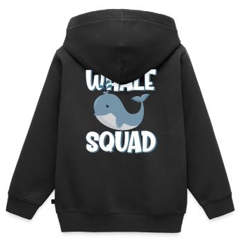 Whale Squad - Kinder Premium Organic Zip Hoodie - Schwarz - Hinten - AI Model Kid Male (0cm)