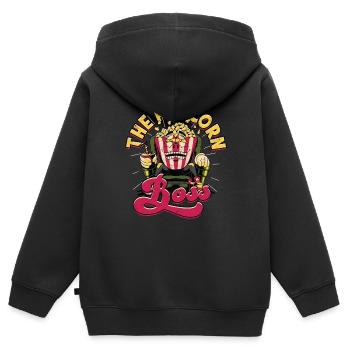 popcorn kino geschenk geschenkidee film mais filma - Kinder Premium Organic Zip Hoodie - Schwarz - Hinten - AI Model Kid Male (0cm)