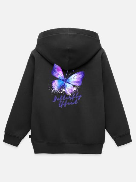 Butterfly effect - Kinder Premium Organic Zip Hoodie - Schwarz