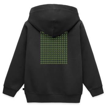 Trouvez le puzzle de trèfle à quatre feuilles St - Sweat Premium à capuche zippé enfant bio - noir - Dos - AI Model Kid Male (0cm)