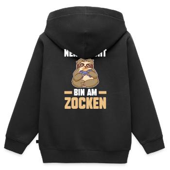 Nerv Nicht Bin Am Zocken - Kinder Premium Organic Zip Hoodie - Schwarz - Hinten - AI Model Kid Male (0cm)