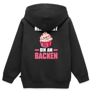 Nerv Nicht Bin Am Backen - Kinder Premium Organic Zip Hoodie - Schwarz - Hinten - AI Model Kid Male (0cm)