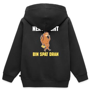 Nerv Nicht Bin Am Backen - Kinder Premium Organic Zip Hoodie - Schwarz - Hinten - AI Model Kid Male (0cm)
