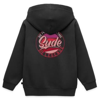 Die frau der Mythos die Legende Sude - Kinder Premium Organic Zip Hoodie - Schwarz - Hinten - AI Model Kid Male (0cm)