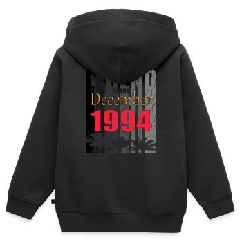 Vintage Geschenkidee geboren Dezember 1994 - Kinder Premium Organic Zip Hoodie - Schwarz - Hinten - AI Model Kid Male (0cm)