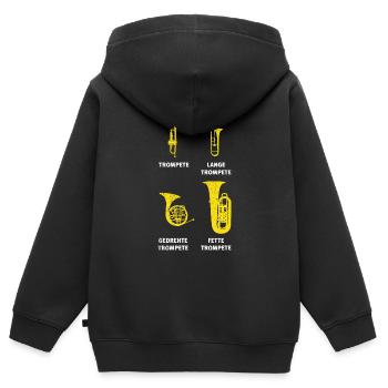 Trompete Blasmusik Horn Musikliebhaber Geschenk Tr - Kinder Premium Organic Zip Hoodie - Schwarz - Hinten - AI Model Kid Male (0cm)