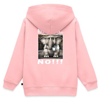 Avant de demander non - Sweat Premium à capuche zippé enfant bio - rose - Dos - AI Model Kid Female (0cm)