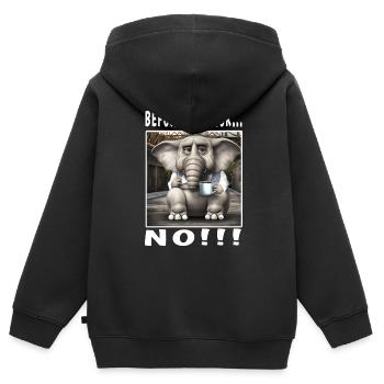 Avant de demander non - Sweat Premium à capuche zippé enfant bio - noir - Dos - AI Model Kid Male (0cm)