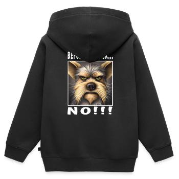 Avant de demander non - Sweat Premium à capuche zippé enfant bio - noir - Dos - AI Model Kid Male (0cm)