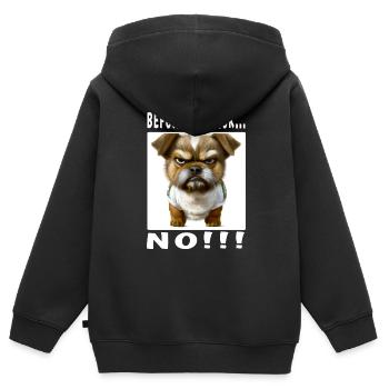 Avant de demander non - Sweat Premium à capuche zippé enfant bio - noir - Dos - AI Model Kid Male (0cm)