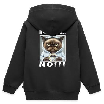 Avant de demander non - Sweat Premium à capuche zippé enfant bio - noir - Dos - AI Model Kid Male (0cm)