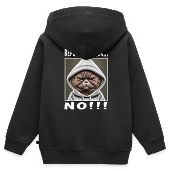 Avant de demander non - Sweat Premium à capuche zippé enfant bio - noir - Dos - AI Model Kid Male (0cm)
