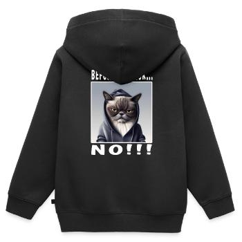 Avant de demander non - Sweat Premium à capuche zippé enfant bio - noir - Dos - AI Model Kid Male (0cm)