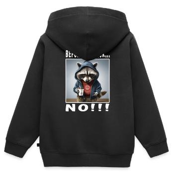 Before you ask no - Kinder Premium Organic Zip Hoodie - Schwarz - Hinten - AI Model Kid Male (0cm)