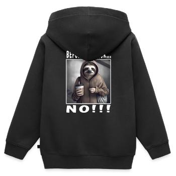 Avant de demander non - Sweat Premium à capuche zippé enfant bio - noir - Dos - AI Model Kid Male (0cm)