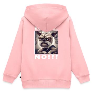 Avant de demander non - Sweat Premium à capuche zippé enfant bio - rose - Dos - AI Model Kid Female (0cm)