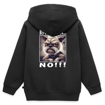Avant de demander non - Sweat Premium à capuche zippé enfant bio - noir - Dos - AI Model Kid Male (0cm)