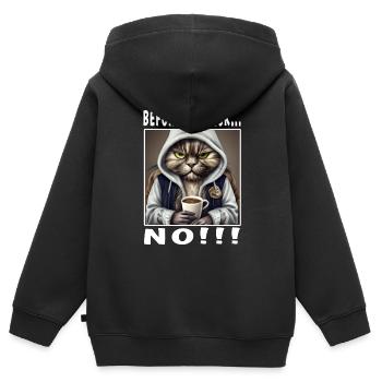 Avant de demander non - Sweat Premium à capuche zippé enfant bio - noir - Dos - AI Model Kid Male (0cm)