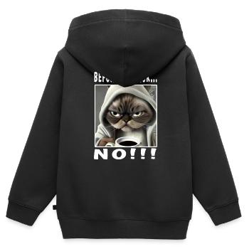 Avant de demander non - Sweat Premium à capuche zippé enfant bio - noir - Dos - AI Model Kid Male (0cm)