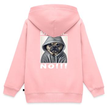 Avant de demander non - Sweat Premium à capuche zippé enfant bio - rose - Dos - AI Model Kid Female (0cm)