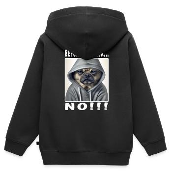 Before you ask no - Kinder Premium Organic Zip Hoodie - Schwarz - Hinten - AI Model Kid Male (0cm)